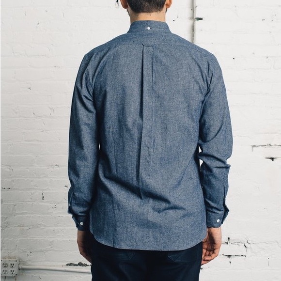 Apolis Indigo Flannel Button Down, Indigo/XL - Picture 3 of 6